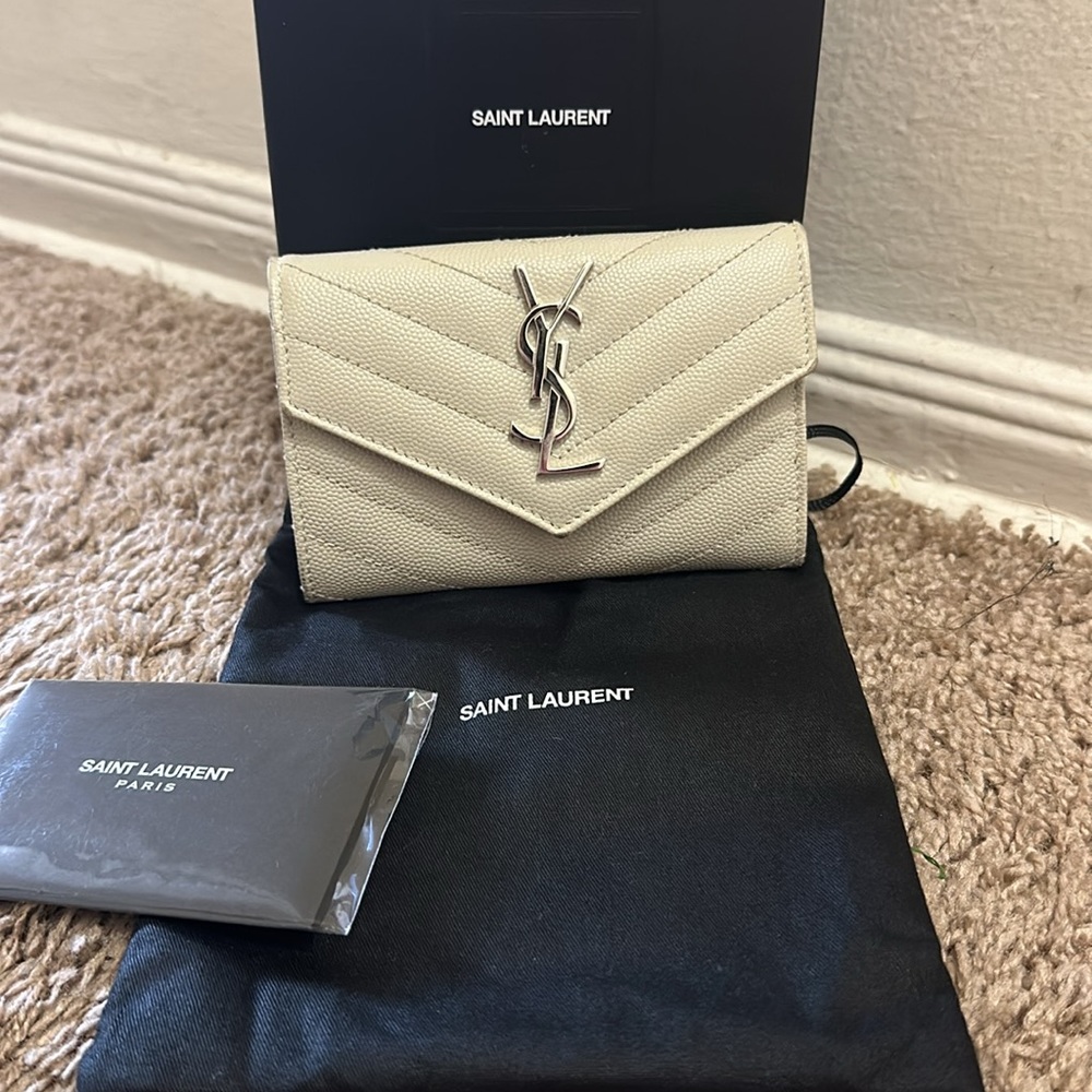 Saint Laurent small matelasse small envelope wallet